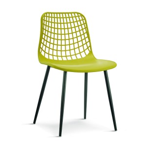 Sedia Plastica 1691 # Mesh Back with 3 Types of Metal Legs