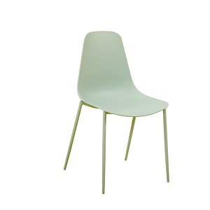 China OEM China Brown Color PP Plastic Seat en Metal Legs Dining Chair te keap