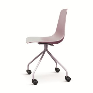 new design simple modern armless plastic chair with wheels