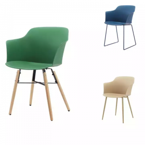 Wood Legs Plastic Chair BV-1(Dining Room Furniture)