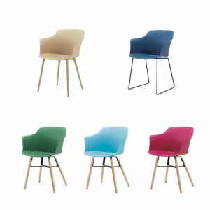 Wood Legs Plastic Chair BV-1(Dining Room Furniture)