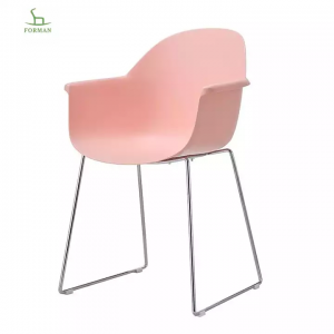 Modern Designer Chair Plastic Metal Legs Dining Chair F803