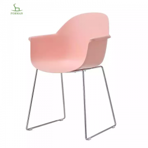 Modernong Designer Chair Plastic Metal Legs Dining Chair F803-1