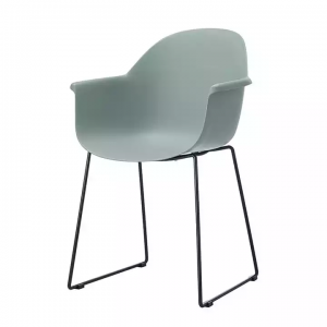 Siġġu tad-Disinjatur Modern Saqajn tal-metall tal-plastik Dining Chair F803-1