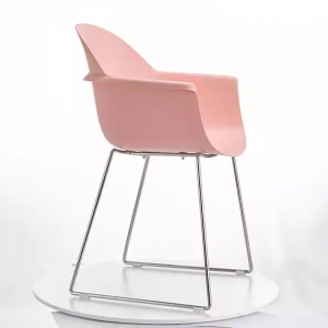 Cadeira de deseño moderno Cadeira de comedor con patas metálicas de plástico F803-1