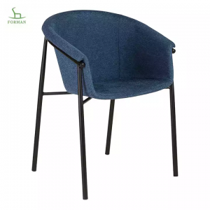 Chaises de salle à manger rembourrées en tissu avec accoudoirs F802-F