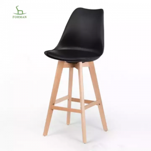 1636-Bar High Chair Pu Leather Dining Chairs Foar Bar Modern