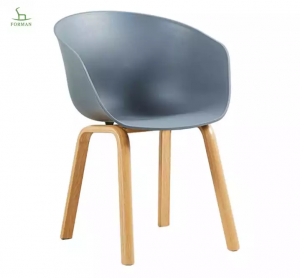 Plastic Chair With Wood Leg 1678