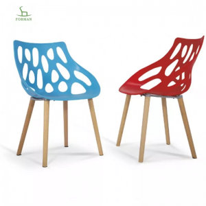 Solid Wood Leg Plastic Restaurant Patio Chairs 1616