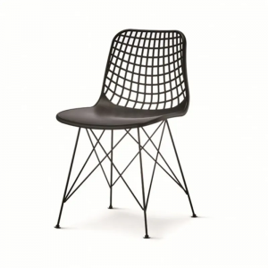 Venta al por mayor de sillas de comedor de plástico con patas de metal 1691-2