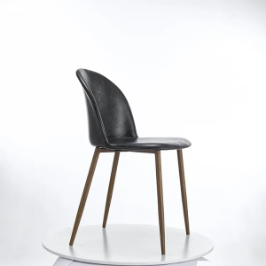 Трпезаријска столица од коже и метала Ф808-ПУ
