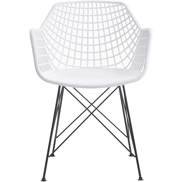 factory low price Plastic Chairs With Metal Legs -
 2021 newest dining kitchen hotel restaurant white plastic chair with cross metal leg – 1692-2 – Forman