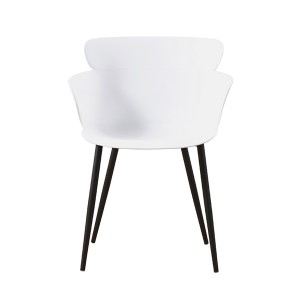 China cheap price white armchair black metal legs chair for dining kitchen restaurant living – 1693-1
