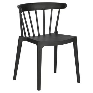 Wholesale Indoor Outdoor Design Chaises Cafe Furniture Restaurant Sillas Comedor Plastic Stackable Dining Chairs For Room -1728 Black