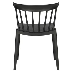 Kūʻai nui i loko o waho hoʻolālā Chaises Kafe Lako hale ʻaina Sillas Comedor Plastic Stackable Noho Noho No ka lumi -1728 ʻeleʻele