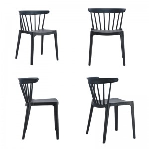 hot sale independent design stackable save space plastic chair for indoor outdoor furniture – 1728 black