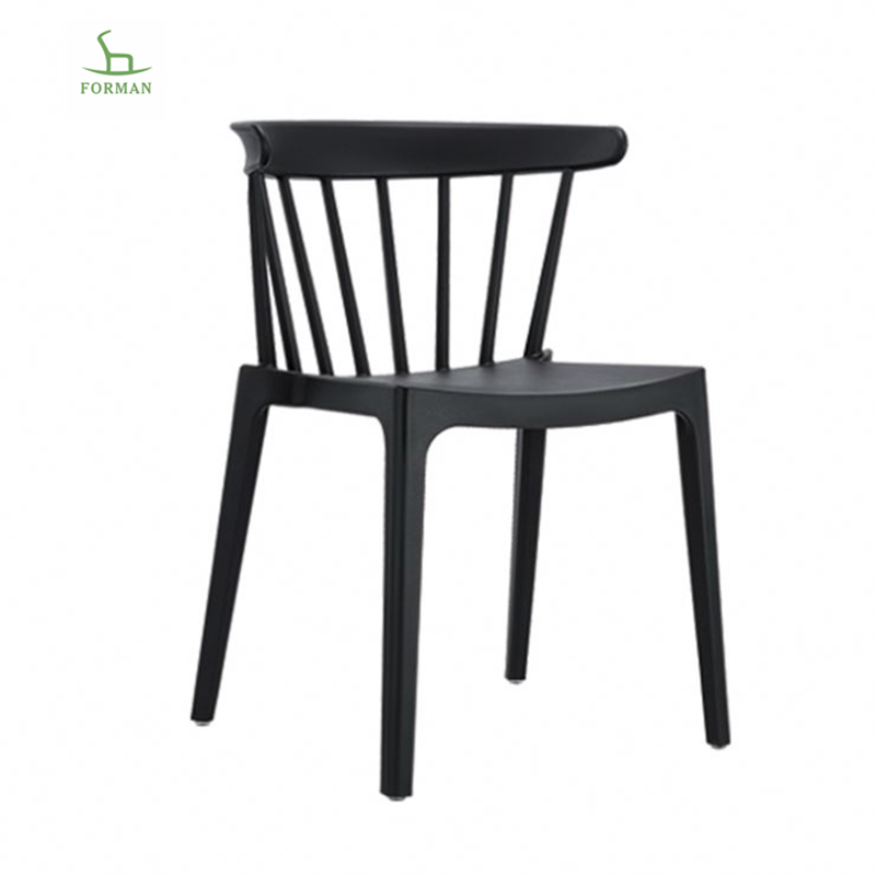 מכירה חמה עיצוב עצמאי שניתן לערום לחסוך מקום כיסא פלסטיק לריהוט חוץ פנימי – שחור 1728