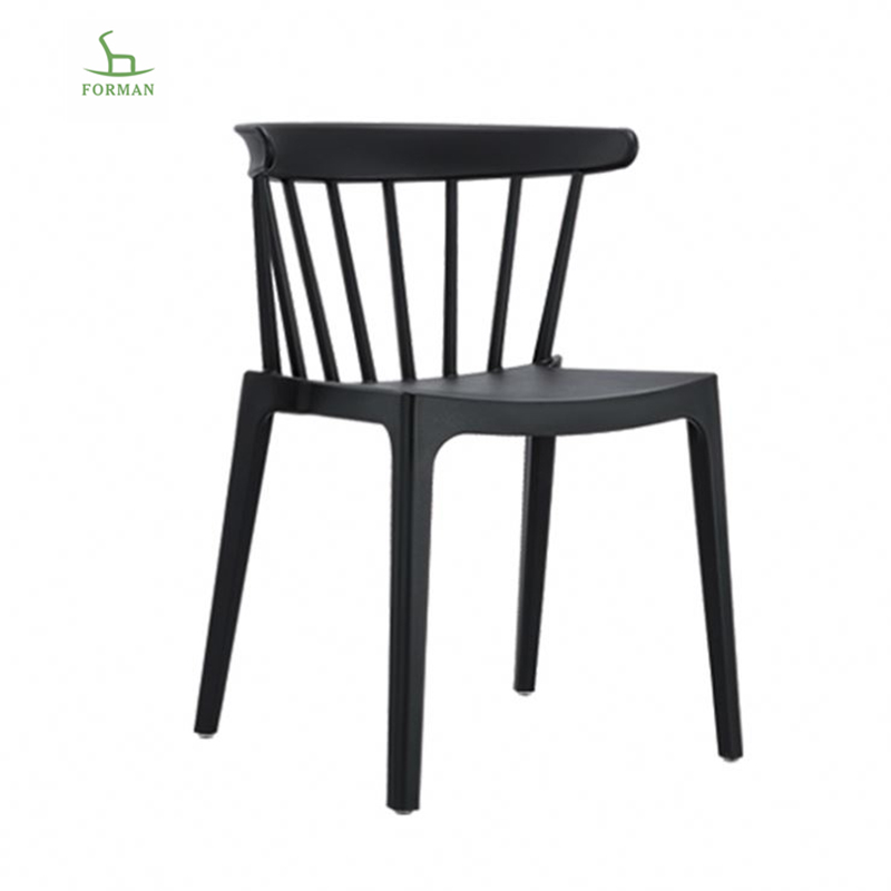 hot sale independent design stackable save space plastic chair for indoor outdoor furniture – 1728 black