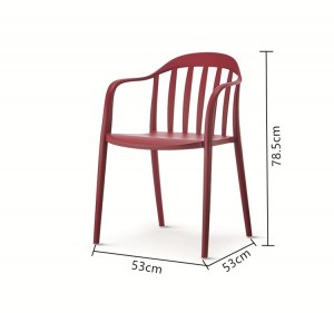 Forman Plastik Mèb Restoran Famous Design Stackable Sal Manje chèz Chaise ak pri bon mache - 1765 Wouj