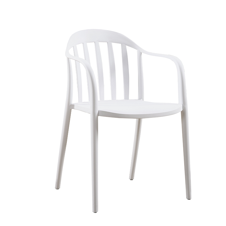 Perabot Nordic Forman Kerusi Makan Boleh Bertindan Plastik Moden Berwarna-warni yang Selesa Untuk Makan Malam – 1765 Putih