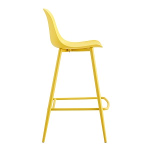 sedia sgabello da bar in plastica di nuovo design all'ingrosso con gambe in metallo - 1699 giallo