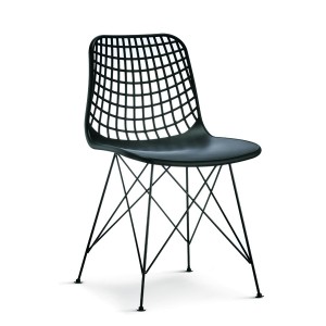 Sedia Plastica 1691 # Mesh Back with 3 Types of Metal Legs