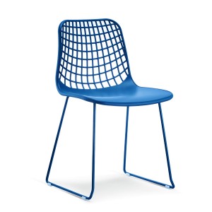 Sedia Plastica 1691 # Mesh Back with 3 Types of Metal Legs