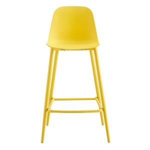 wholesale new design plastic bar stool chair with metal legs – 1699 yellow