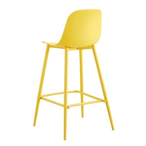 wholesale new design plastic bar stool chair with metal legs – 1699 yellow