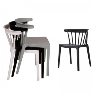 hot sale independent design stackable save space plastic chair for indoor outdoor furniture – 1728 black