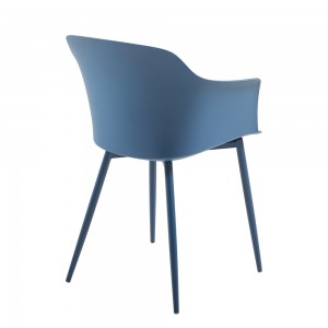 designer pp seat black cross legs plastic chair for dining kitchen bedroom restaurant indoor furniture -BV-2  dark blue